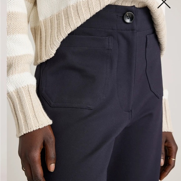 Quince NEW! Navy Wide-Leg Cropped Ultra stretch Women's Pants - Picture 3 of 8